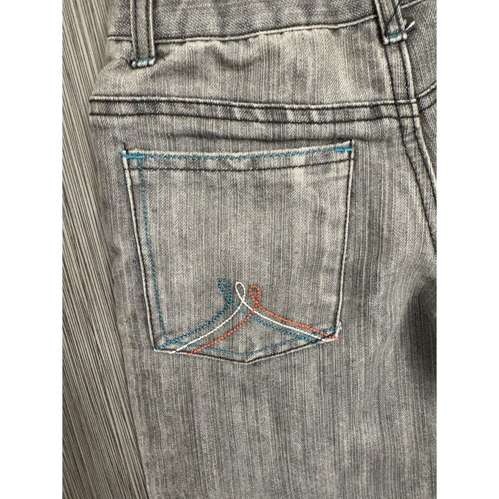 Rocawear Girls Gray Jeans Straight Leg Size Medium (5-6) Embroidered - Picture 4 of 7